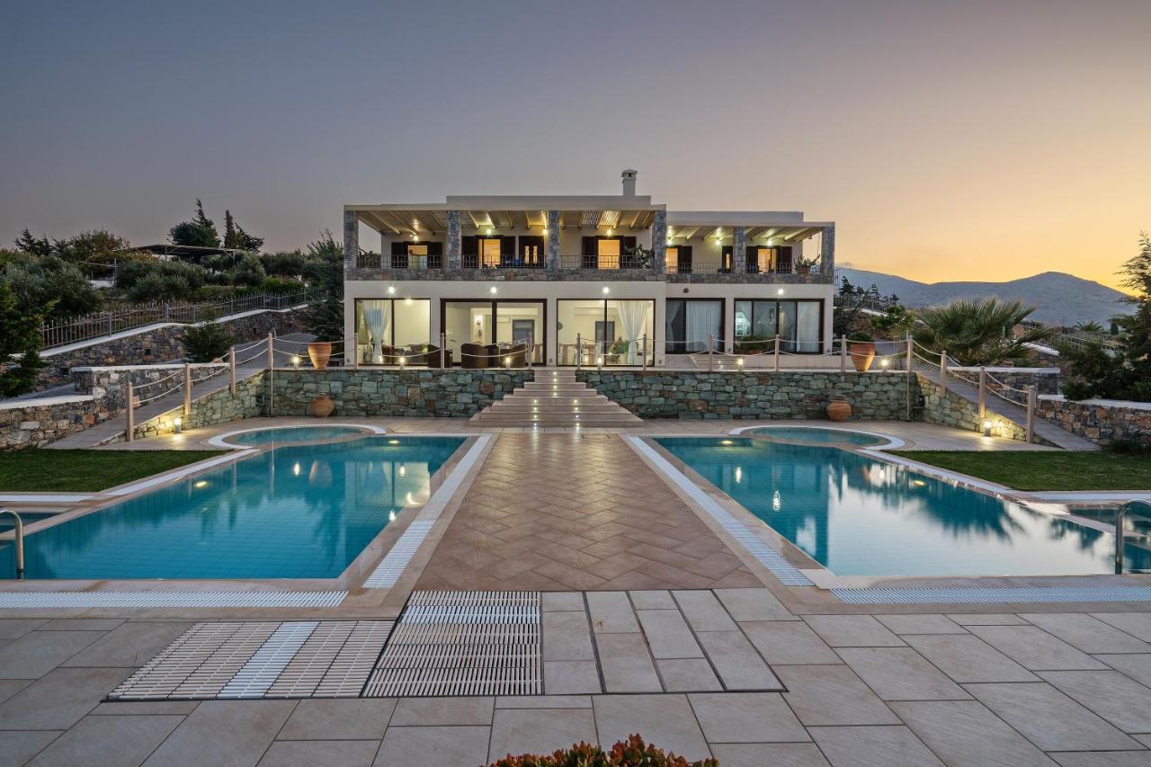 Sea Views At Villa Anemomylos With Heated Pool, Ping Pong And Tennis Agia Pelagia  Bagian luar foto